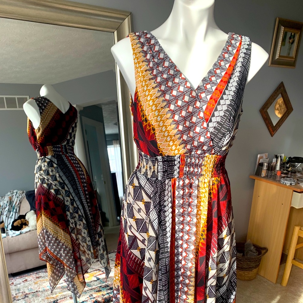 Dress Barn Boho Midi Dress Size 6